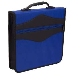 com 128 Disc Capacity CD / DVD Wallet Blue Booklet Organizer Carrying 