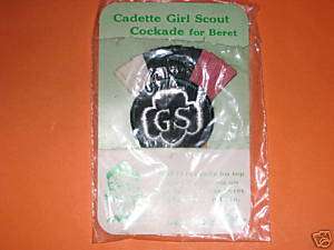 Girl Scout Cockade for Beret, mint with wrapper  