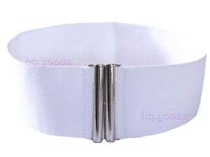 Elastic Stretch Wide Corset Dress White Belt S M 25 29  