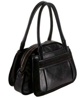 NEW JUICY COUTURE Black Gold Cape leather Satchel Bag  
