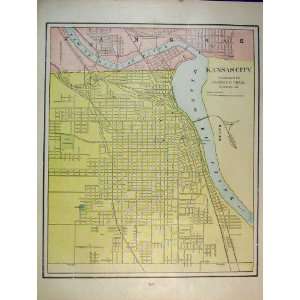  Map 1901 St Louis Kansas City Street Plan America