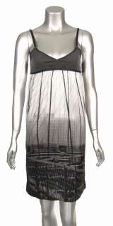   Womens Black & White Silk Brooklyn Bridge Short Mini Dress XS  