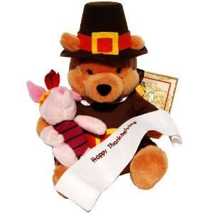 Disney Winnie the Pooh Pilgrim & Piglet Indian Thanksgiving 12 inch 