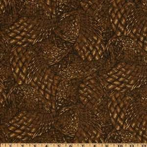  44 Wide Harvest Woven Baskets Brown Fabric By The Yard 