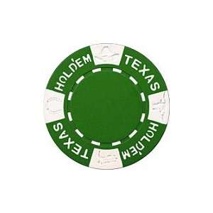 Real Clay No Metal Insert Texas Holdem Poker Chips, 25 11.5 gram Green 