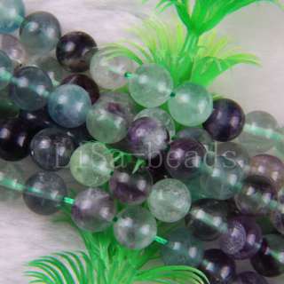 8MM Natural Fluorite Round Loose Gemstone Beads LC117  