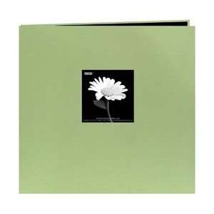  Book Cloth Cover Postbound Album With Window 8X8   Sage 
