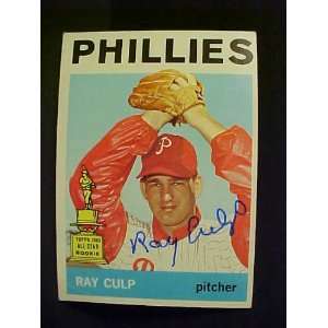  Ray Culp Philadelphia Phillies #412 1964 Topps Autographed 