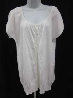 KENNETH COLE White Short Sleeve Sweater Cardigan Sz XL  