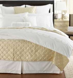 NEW Barbara Barry Pearls QUEEN Bedskirt WHITE Champagne  
