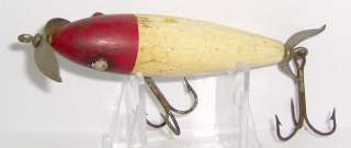 VINTAGE ANTIQUE PAW PAW SURFACE MINNOW WOOD LURE in R & W SERIES 3200 