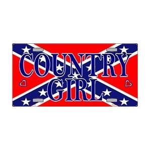 Country Girl on Confederate Flag License Plate Plates Tags Tag 
