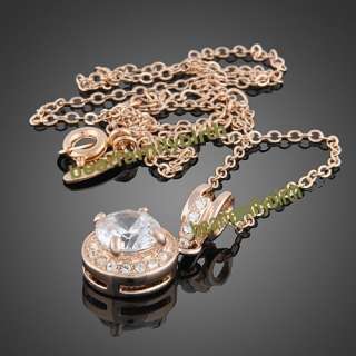 18K rose gold Gp Swarovski Crystal fashion necklace 846  