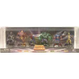  Marvel Miniature Alliance 6 Piece Figure Set with Metallic 
