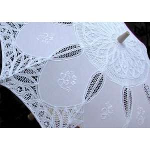  White Lace Parasol Wedding Accessory 