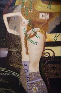   Hand Painted Oil Painting Repro Gustav Klimt Water Snakes  