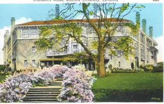 Presidents House Stanford University Vintage Postcard  
