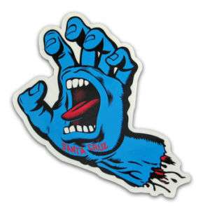 Santa Cruz Screaming Hand Skateboard Sticker SMALL BLUE  