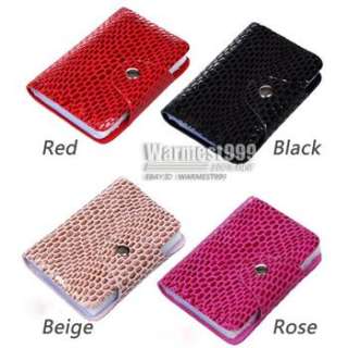 Fashion Real Leather Snakeskin Business Name ID Credit Card Holder 