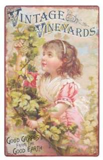 Vintage Vineyards Good Grapes from Good Earth Tin Sign  