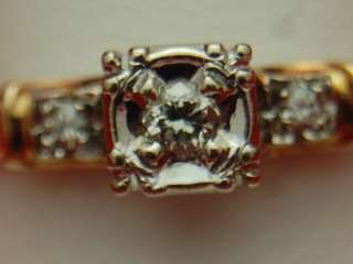 14k Gold Estate Diamond Engagement Ring size 7 vintage  