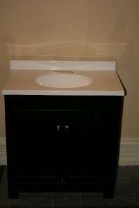 New ESTATE by RSI Balck Vanity Cabinet w White Top 30W  