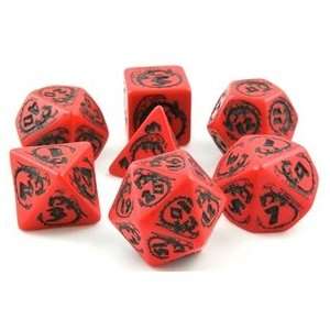  RPG Dice Set (Dragon Red and Black) roleplaying game dice 
