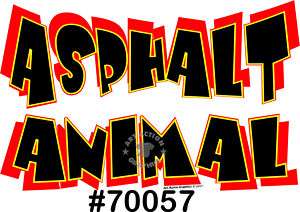 ASPHALT ANIMAL Drag Racing Muscle CarTOON Design TShirt  