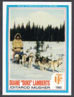 Iditarod 1992 Dog Sled Race AUTOGRAPHED Duane Lamberts  