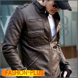 B09 01 Mens Korea Slim Casual Leather Jacket / 3color  