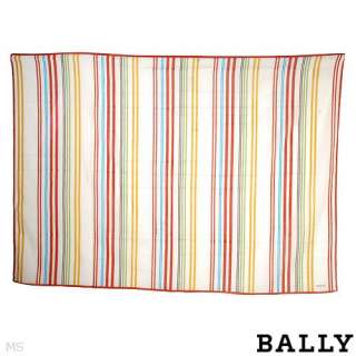 NEW AUTH Bally Scarf 100% Cotton Stripes Women Ladies  