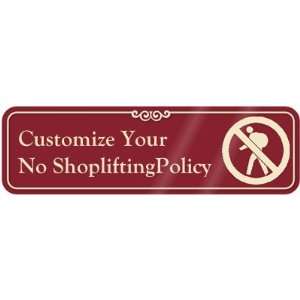  No Shoplifting Symbol Sign ShowCase Sign, 10 x 3 Office 