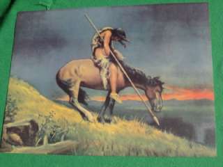   AMERICAN INDIAN AT TRAILS END OLD WEST PRINT END OF THE TRAIL MINT A+