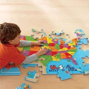   USA Map Foam Puzzle Water Resistant Fun to Assemble Toys & Games