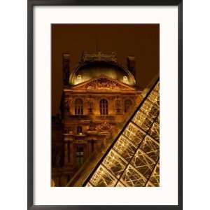  Louvre Museum at Night, Paris, France Collections Framed 
