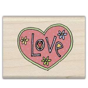  Rubber Stamp With Wood Handle, Sue Dreamer Heart Full Of 