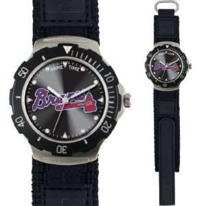   Braves Game Time Agent Series Velcro Strap Mens MLB Watch Sports