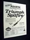 ABARTH Free Exhaust System Triumph Spitfire 1964 Ad