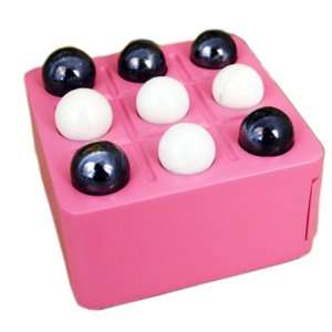    tac toe Game in Pink Wooden Board and Marble Pieces