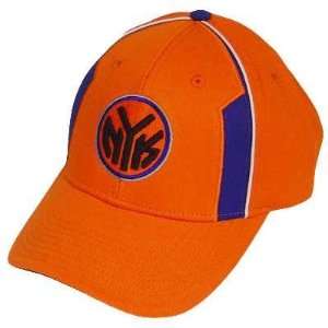  NBA NEW YORK KNICKS ORANGE BLUE VELCRO COTTON HAT CAP 