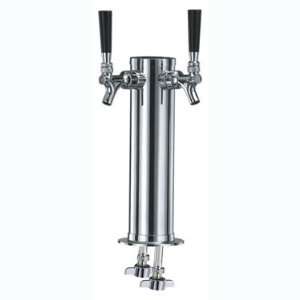  Stainless Double Faucet Draft Beer Kegerator Tower 3 