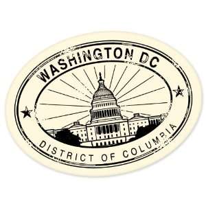 Washington DC travel vinyl window bumper suitcase sticker 5 in x 4 in