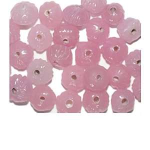  Venetian Pink 8mm Flower Blossom Glass Beads Arts, Crafts 