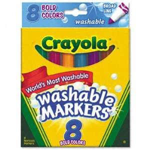Washable Markers, Broad Point, Bold Colors, 8/Set