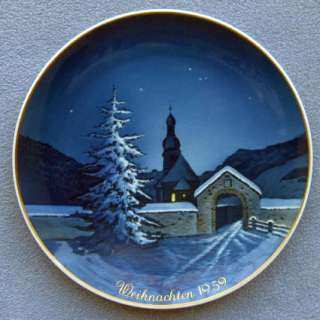   Germany Christmas Plate Midnight Mass Weihnachten 1959  