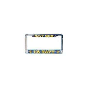    Navy Mom US Navy License Plate Frame (Chrome Metal) Automotive