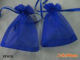 BLUE Sheer Organza Wedding Favor Gift Bags Pouches/ Premium Jewelry 