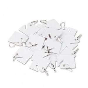  Replacement Slotted Key Cabinet Tags, 1 5/8 x 1 1/2, White 