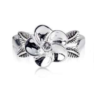  Pinwheel Petal CZ Flower Ring Jewelry