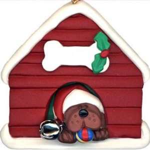  Brown Dog in Dog House Christmas Ornament Sports 